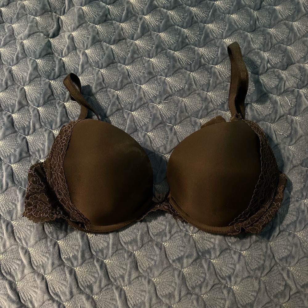 Victoria's Secret Black Push Up Bra with Lace Trim